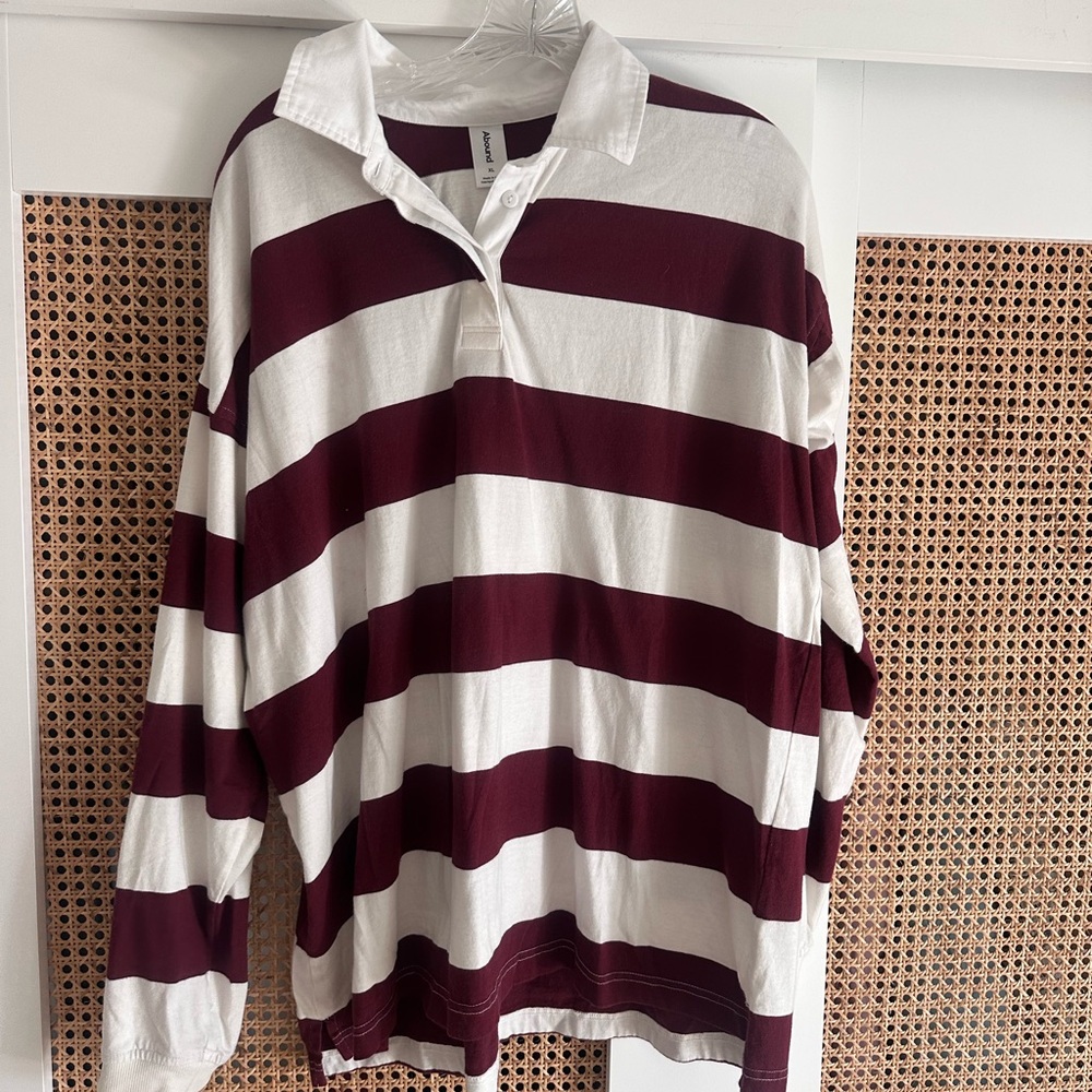 Abound Maroon and White Rugby Shirt